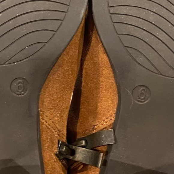 Franco Fortini size 6 Nicolette Brown suede leather side zip Boho Ankle Booties - Picture 6 of 10